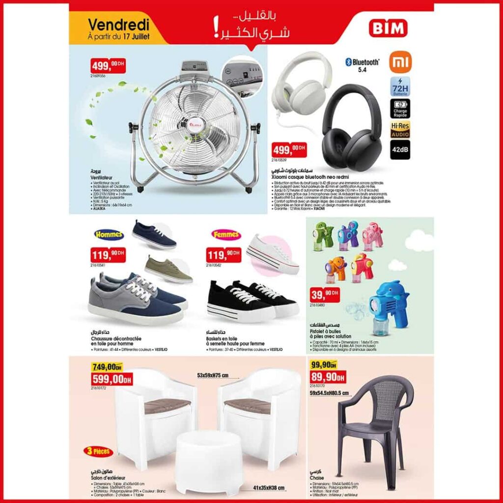 Ventilateur Alaska et casque Bluetooth Xiaomi promotion BIM Maroc